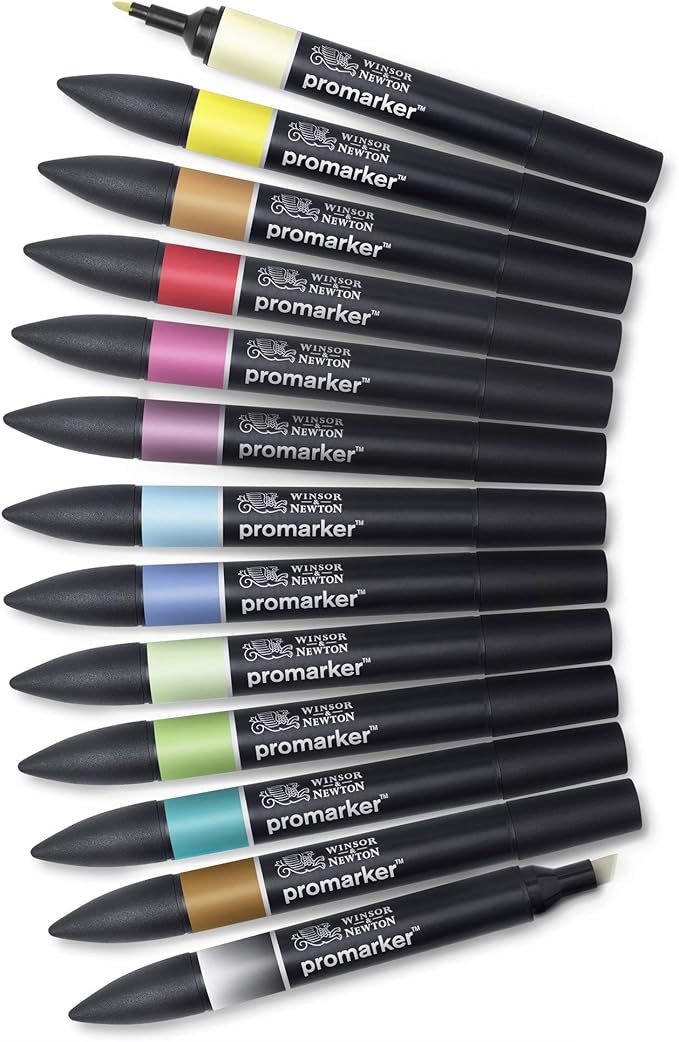 Winsor & Newton ProMarker Set, 12 Count, Essential Colors #2