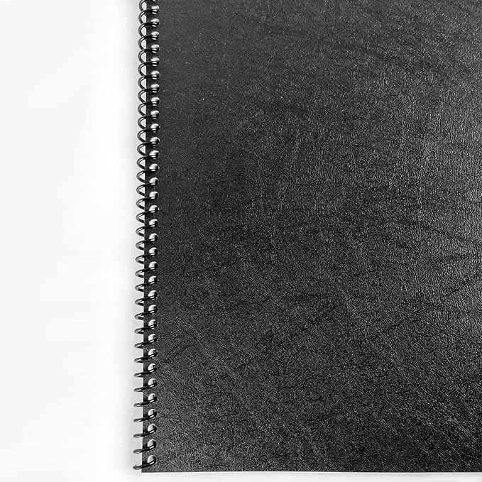 TOTiyea 100 Pack Plastic Spiral Binding Coils,6mm(1/4") Binding Spirals,30 Sheet Capacity,4:1 Pitch,Black