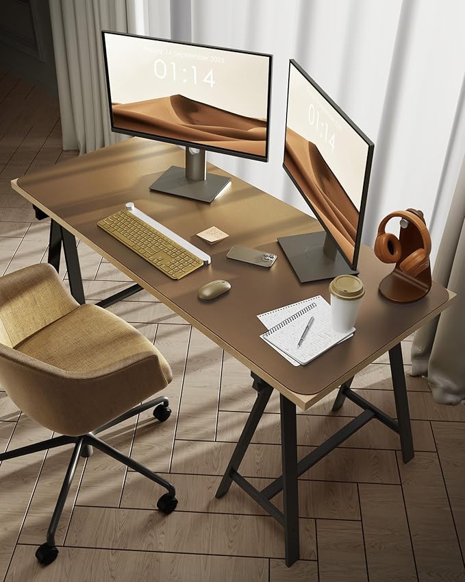 YSAGi Leather Desk Pad Protector, Office Desk Mat, Large Mouse Pad, Non-Slip PU Leather Desk Blotter, Laptop Desk Pad, Waterproof Desk Writing Pad for Office and Home (Bronze, 47.2" x 23.6")