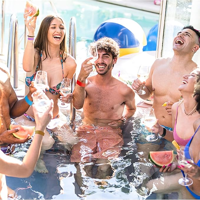 2400 Packs Paper Wristbands for Events, 12 Colors Waterproof Neon Party Wristbands Armband Paper Bracelets Identification Wristbands for Concert Club Bar Entrance Admission Party