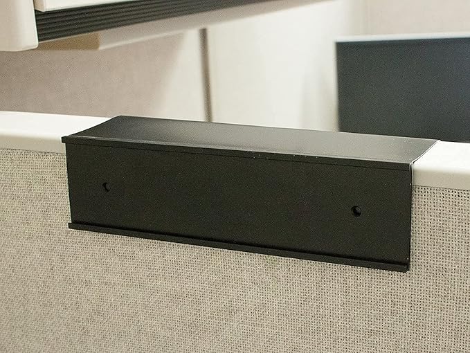 The Original Over the Cube - Quality Aluminum, Changeable Cubicle Nameplate Holder, Black Base, and Black Name Plate Holder, 8" x 2" (2.5" Cubicle Wall Depth) - Made in The USA