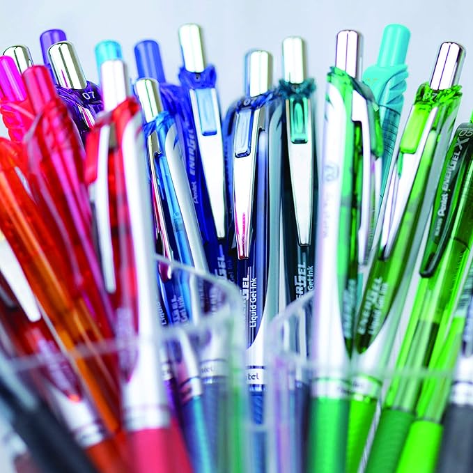 Pentel EnerGel Pearl RTX, 0.7mm, Black Ink, Box of 12 (BL77PWP-A)