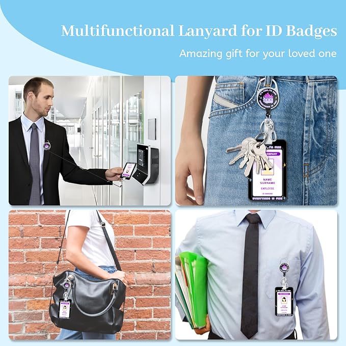 Lanyards for Id Badges, Dumpster on Fire Badge Holder with Retractable Reel Clip, Funny Work Name Tags Keychain Lanyard ID Card Protector Cover Case for Women Teacher Nurse Doctor Office