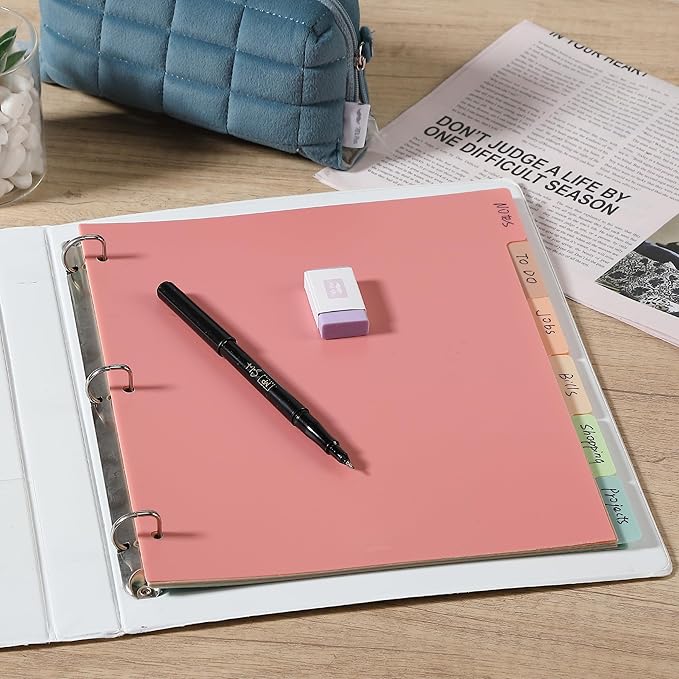 Mr. Pen- Binder Dividers, 6 Tab Dividers, Pack of 2 Sets (12 Dividers Total), Dividers, Plastic Dividers for 3 Ring Binder, Binder Dividers with Tabs, Binder Tabs, 3 Ring Binder Dividers