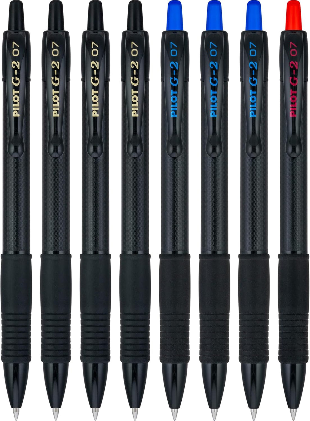 PILOT, G2 Edge Black, Blue and Red, Premium Gel Roller Pens, Sensory Writing Experience, 8ct box, Fine Point 0.7 mm