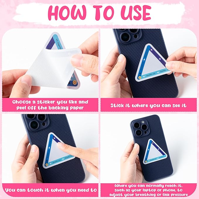 H1vojoxo 120PCS Breath Anxiety Sensory Stickers for Kids Adults Anti Stress Tactile Rough Textured Stickers for Desk Phone Anxiety Relief Adhesive for Classroom School Supplies