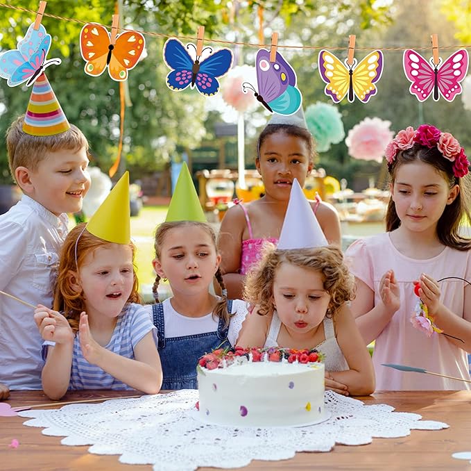 BeYumi 45Pcs Butterfly Cutouts Springtime Wall Decals Bulletin Board Set Teacher Created Resources Spring Summer Wall Decoration for Garden Home Classroom School Baby Shower Birthday Party Supplies