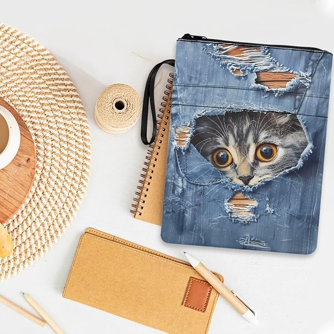 COEQINE Cats Book Covers for Hardcover 9x11 Inch Paperback Large Large Book Lovers for Portable Cowboys Book Lovers Book Pouch Book Clothing