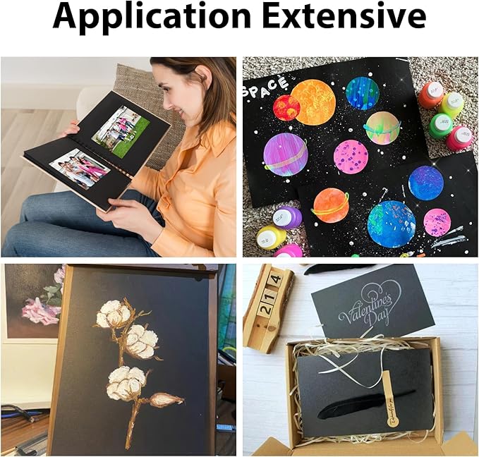 400 Sheets Black Cardstock 8.5” x 11”, 92lb/250gsm Black Card Stock, Thick Card Stock Paper, Heavy Cardstock Paper for Printer, Resume, Scrapbooks, Art, Crafts, Business Cards