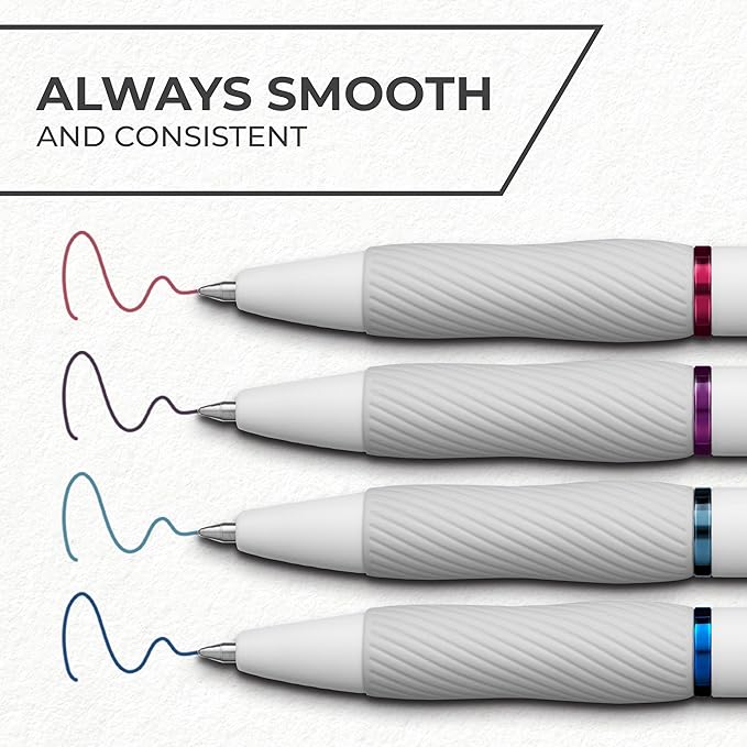 SHARPIE S-Gel Pens, Fashion Barrel Gel Pens, Pearl White Body, Medium (0.7mm) Point, Bold Jewel Color Assortment, 4 Count (Pack of 2)