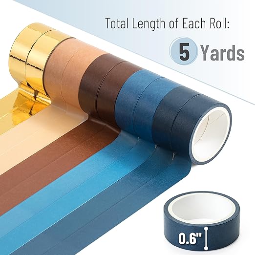 Mr. Pen- Washi Tape Set, 10 Rolls, Terra Nova Palette, Decorative Tape, Washi Tapes, Scrapbook Tape, Scrapbook Washi Tape for Journaling, Craft Tape, Washy Tape, Washy-Tape, Cute Washi Tape