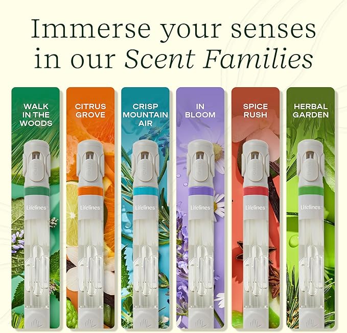 Lifelines Pen Diffuser Set, 4-Pack - 1mm Black Ballpoint Pens with Scented Essential Oil Blends – Aromatherapy Diffuser & Sensory Immersion Diffuse Aroma As You Write