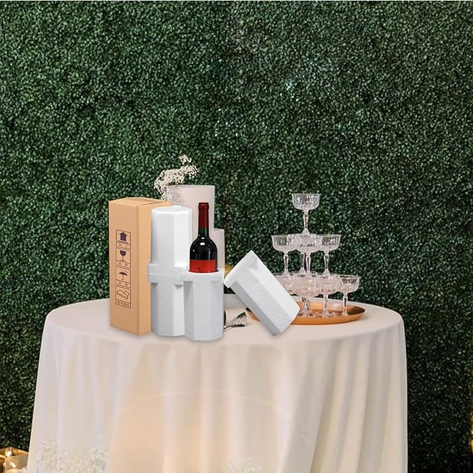 2 Sets Wine Shipping Box with Protective Foam Single Bottle Wine Shipping Box for Glasses Corrugated Paper Shipping Boxes All-in-One Protective Wine Shipper Wine Boxes for Moving Wine Bottle