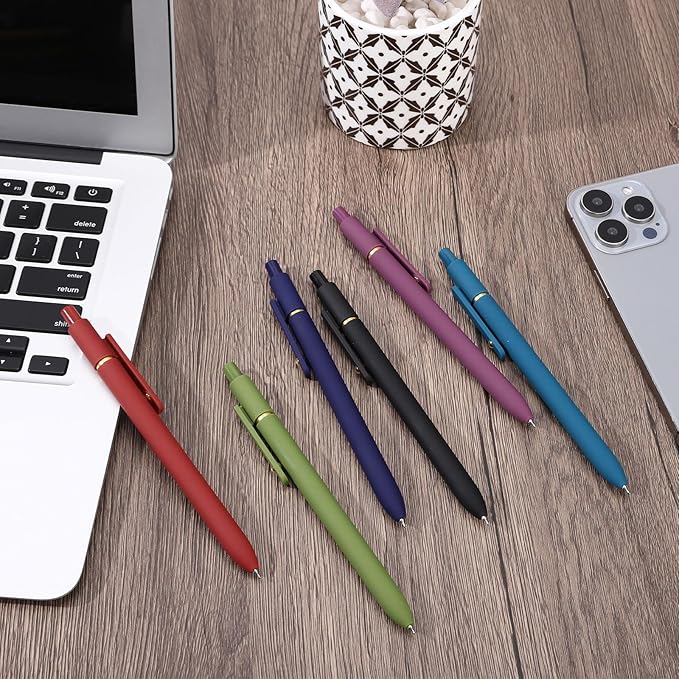 Ddaowanx Colorful Gel Pens, 0.5mm Fine Point Retractable, Cute Pens with Colored Writing and Sketching, Nursing School Essentials,School Supplies, Gifts for Nurse (12Pcs-Vintage Colors)