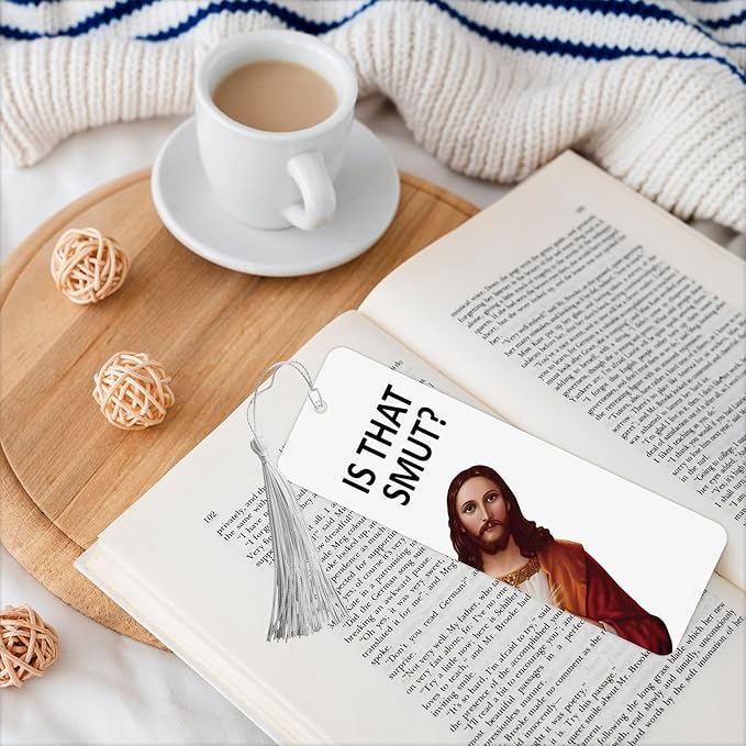 8 Pack Peeking Jesus Bookmark, Peeking Jesus is That Smut Bookmark, Peeking Jesus I Saw That Bookmark, Whatcha Doin'? (Silvery)