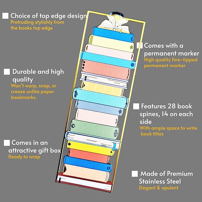Book Tracker Bookmark Bookshelf Tracker Bookmark Metal Bookmark Reading Log tbr Double Sided Library Book Tracker Vintage Book List Book Tracker Bookmarks (Shh...I am Reading)