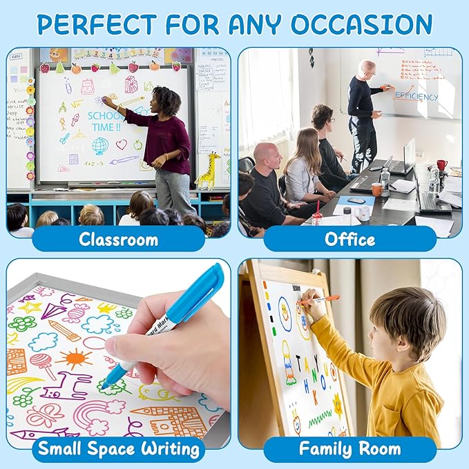 SFAIH Low Odor Dry Erase Markers Fine Tip - Whiteboard Markers 12 Pack 12 Assorted Color, Fine Tip Dry Erase Markers For Kids Adults, Color Markers for Classroom