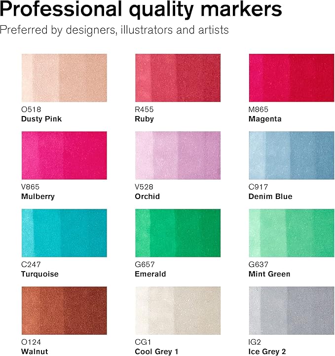 Winsor & Newton Promarker, Set of 12, Manga Chibi