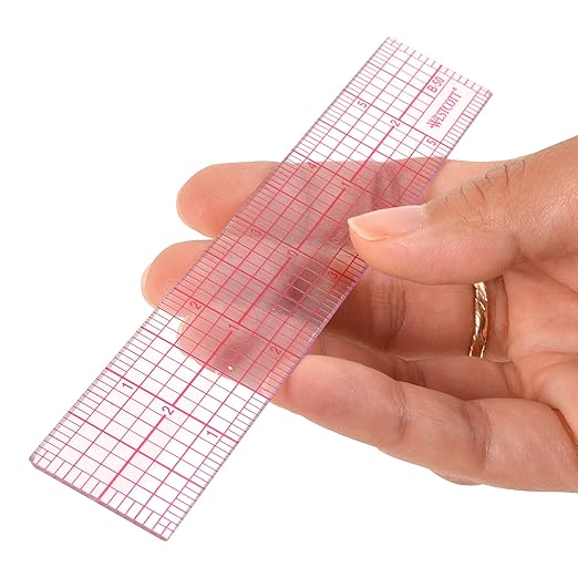 Westcott 8ths 6-Inch Beveled Transparent Ruler (B-50), Clear (Pack of 2)