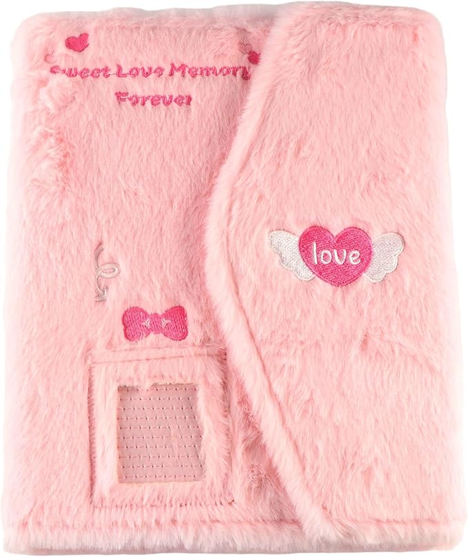 Leadigol Kpop Photocard Binder,Plush Binder Cover,A5 Refillable 6 Ring Budget Binder, Mini Notebook Binder Cover,Journal Notebook Planner Binders