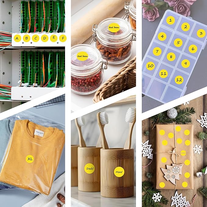 PARLAIM 3/4 Inch Dot Stickers, 10000 Pack Round Color-Code Circle Labels, Permanent Adhesive Color Coding Stickers Garage Sale Sticker - 10 Rolls Yellow