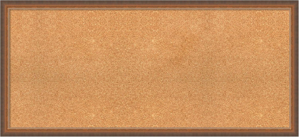 Amanti Art Natural Cork Board for Wall, 20x44 Vision Board with Bronze Frame, Oversize Corkboard Office Decor for Home Organization, Modern Corkboard Pinboard to Display Items for Home Organization