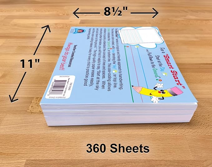 Teacher Created Resources 76543 Smart Start 42737 Story Paper: 360 sheets, White