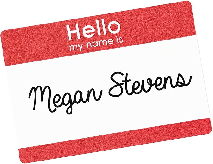 Avery Hello My Name is Name Tags, White with Red Border, 100 Removable Name Badges (05140)