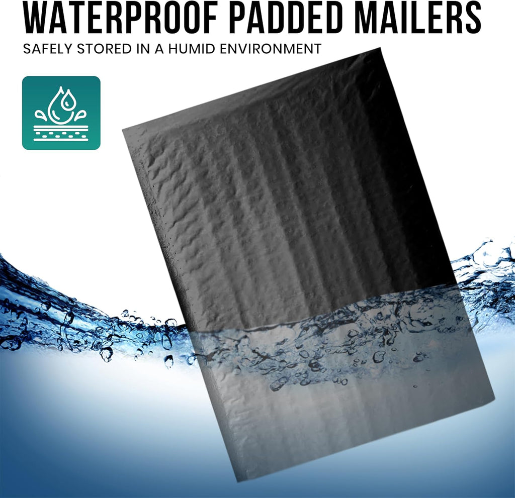 Levex - #0 6" x 10" [5 Pack] Black Poly Bubble Mailers, Padded Envelope Mailers, Packing Envelope & Mailing Bags for Shipping