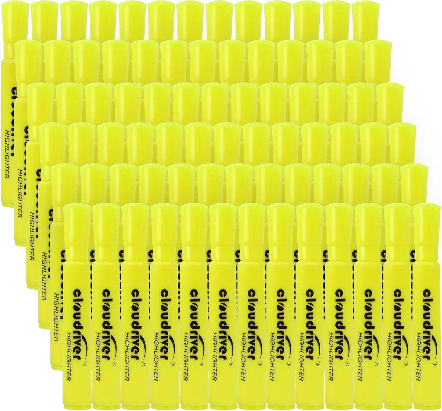 cloudriver Highlighters Bulk Pack of 78, Yellow Highlighter, Chisel Point, Quick Drying Ink, Highlighters Suitable For Classroom, Office And Shop