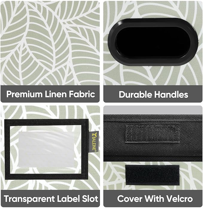 BALEINE File Organizer Box with Lid, Collapsible File Folder Organizer with Plastic Slide, Hanging File Folder Box for Office Document Storage (1 Pack, Antique Foliage)