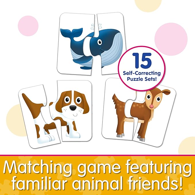 The Learning Journey: My First Match It! - Head and Tails - 15 Self-Correcting Animal Memory Matching Puzzles Games - Educational Activities for Learning - Preschoolers Age 2-5 - Award Winning Toys