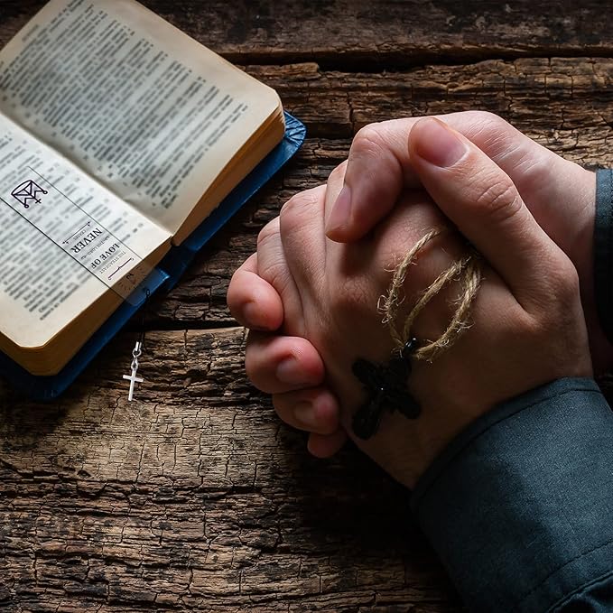 Zonon 10 Pcs Christian Bookmark Acrylic Bible Verses Bookmark with Cross Pendant Inspirational Catholic Bookmark for Woman Religious Christian Gift for Man Christmas Gifts School Office Supply