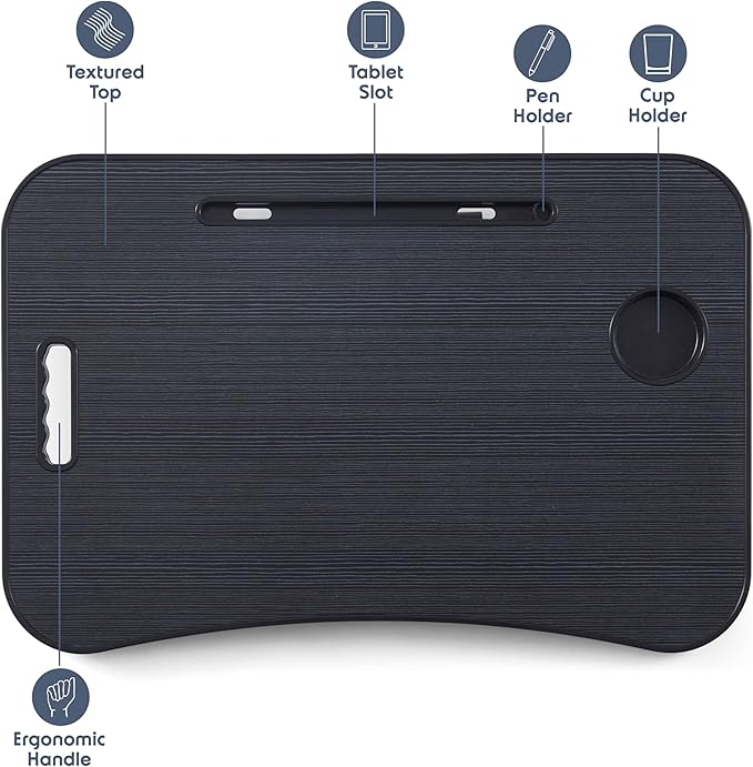 Laptop Bed Tray Table, Adjustable Laptop Stand, Portable Lap Desks with Foldable Legs, Reading Desk for Sofa Couch Floor - Large