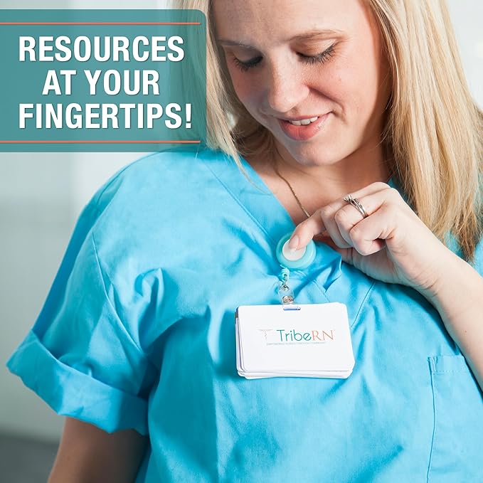 BadgeGuru 2.0 by Tribe RN - Nursing Student Set of 49 Nursing Badge Reference Cards - Comprehensive Clinical Nurse Badge Card Set Designed by Nurses for Students and Fellow Critical Care RNs