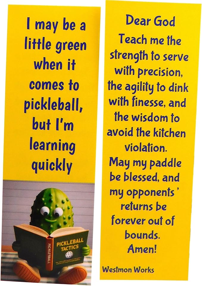 Pickleball Prayer Holy Card Bookmark Bulk Lot Bundle Funny Pickle Pickleballer Pack Made in The USA, Set of 5