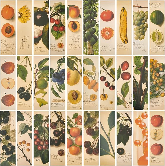 GORGECRAFT 1 Box 30PCS Bookmarks Aesthetic Flower Bookmarks Vintage Style Bookmarks Bird Clip in Bookmark Page Marker for Women Men Book Lovers Book Club Classroom Gift