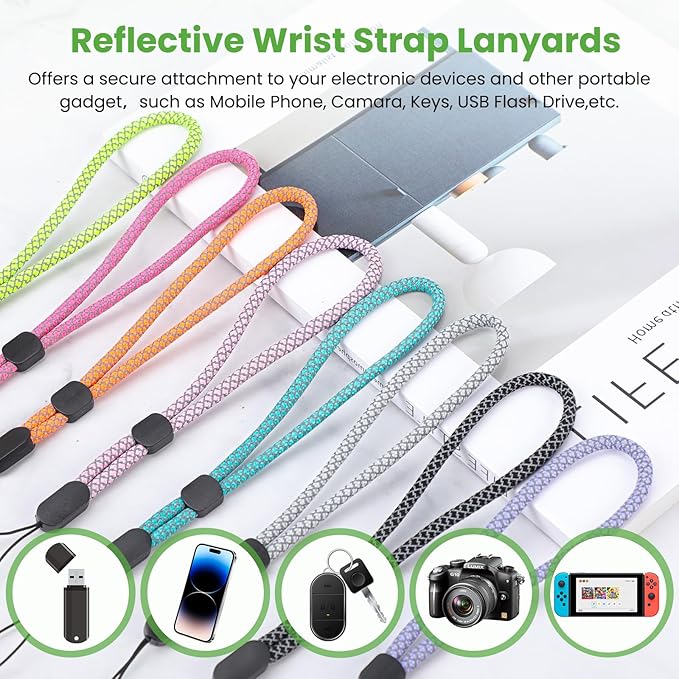 Hand Wrist Strap Lanyard, Adjustable Nylon Colorful for Mobile Phone, Camara, USB Flash Drive, ID Name Tag Badge