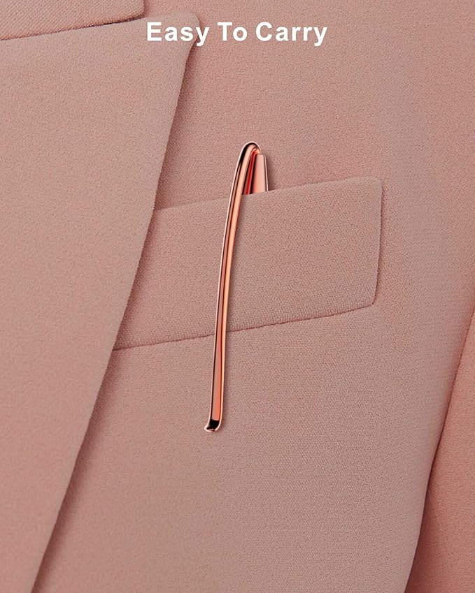 Cambond Ballpoint Pens, Guest Pen Stainless Steel Nice Pens for Guest Book Uniform Christmas Gift - Black Ink (1.0mm Medium Point), 3 Pens with 6 Extra Refills (Rose Gold),3 Count (Pack of 1)