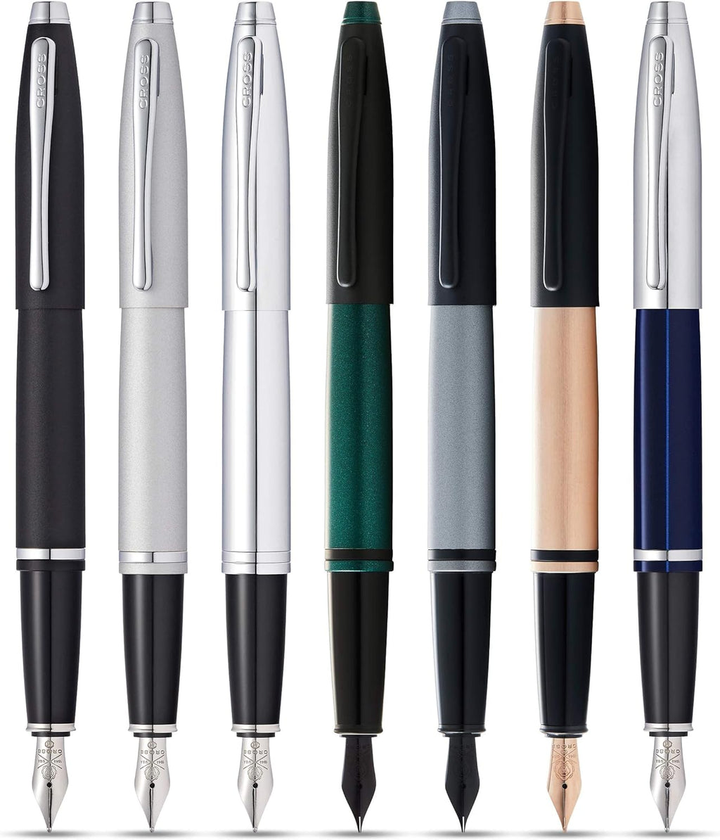 Cross Calais Refillable Fountain Presented in a Luxury Gift Box - Medium Point, Black Ink, Satin Chrome