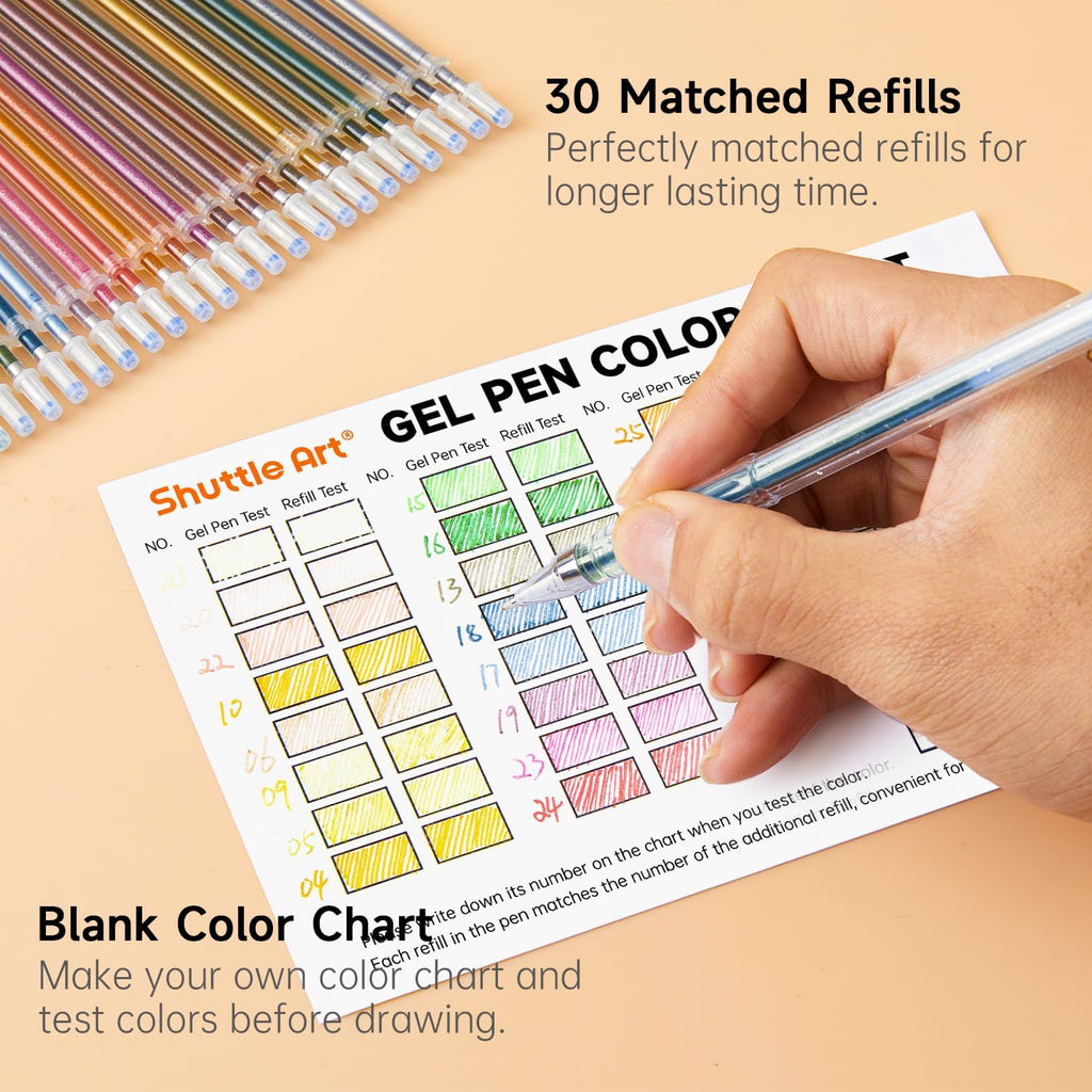 Shuttle Art 60 Pack Earth Tone Gel Pens, 30 Brown Earth Tone Gel Pens with 30 Refills for Adults Coloring Books Journaling Drawing Nature, Landscapes, Animals Scenes