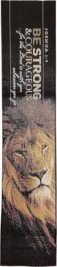 Be Strong & Courageous, Bulk Pack of 6 Woven Fabric Christian Bookmarks, Silky Soft Joshua 1:9 Flexible Bookmarker for Novels Books and Bibles, Religious Memory Verse Gift