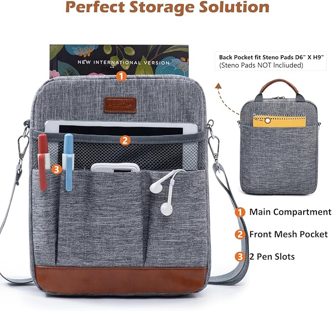 Book Sleeve with Zipper, Book Covers for Book Lovers, Multi-pocket Book Protector Cover with Shoulder Strap,Book Bag for Ipaad, kidle - Back To School Book Accessories