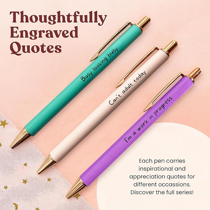 MESMOS 3Pk Funny Pens for Adults, Funny Gifts, Funny Coworker Christmas Gifts, Fun Pens for Adults, Funny Office Supplies for Women, Funny Office Work Gifts, Funny Work Pens, Unique Pens for Women