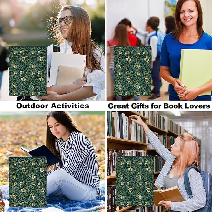 Botanical Book Sleeve, Classic Flower Book Covers for Paperbacks, Floral Book Pouch Book Protector, Book Lovers Gifts for Women Girls Mentor, Book Accessories Book Club Gifts Christmas Birthday Gifts