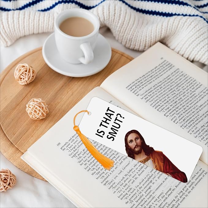 8 Pack Peeking Jesus Bookmark, Peeking Jesus is That Smut Bookmark, Peeking Jesus I Saw That Bookmark, Whatcha Doin'? (Gold)