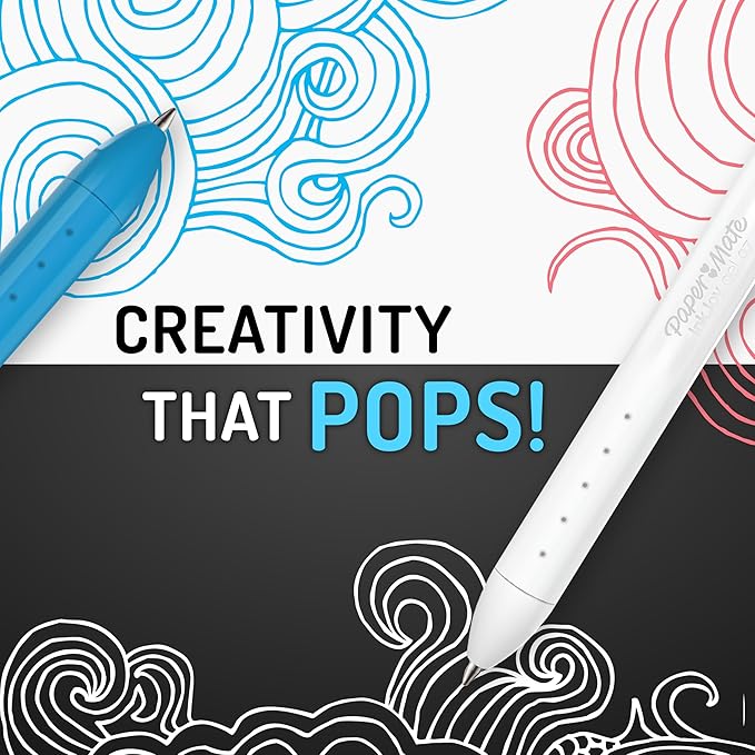 Paper Mate InkJoy Bright Gel Pens, Medium Point (0.7mm), Retractable, Assorted Opaque Ink, 6-Pack, Comfortable Grip, Vivid Colors