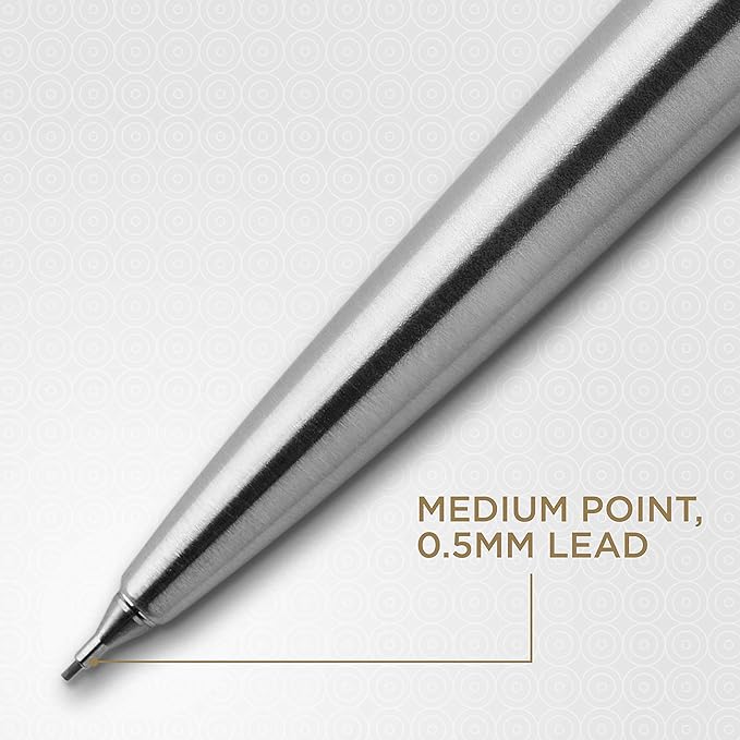 Parker Jotter Mechanical Pencil, Stainless Steel with Chrome Trim, 0.5mm, HB #2, Smooth & Precise, Signature Retractable Design, Gift Boxed