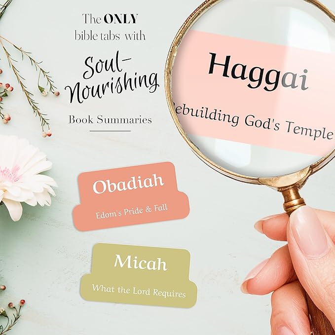 Bible Tabs for Study Bible, New & Old Testament Tabs Matte Laminated Bible Book Tabs Bible Journaling Supplies for Women(Large Print, Easy to Read) (Boho)