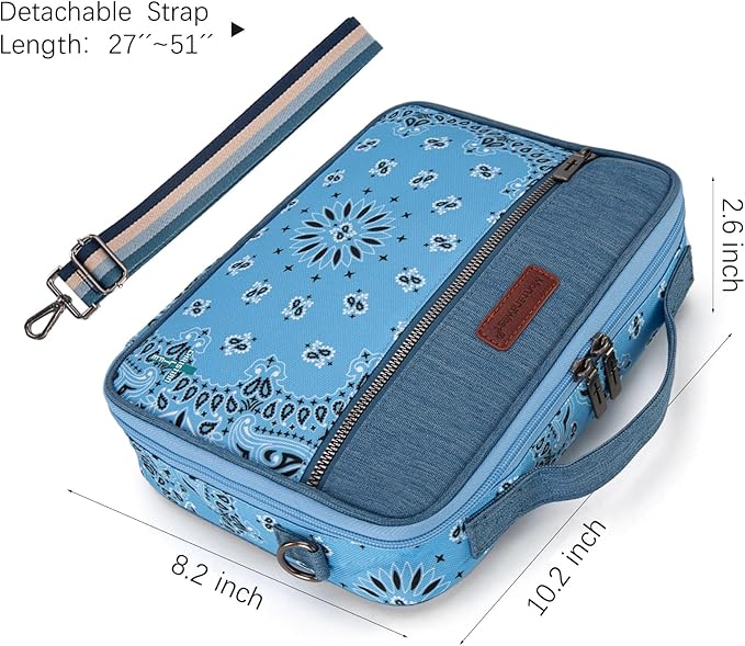 Montana West Bible Book Covers for Women Canves Bible Cases with Zippered Pocket Bible Bags Handheld Crossbody Church Bible Study Supplie